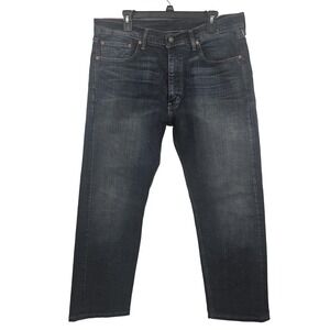 Levi's 505 Jeans Mens 36x30 Blue Dark Wash Straight Leg Normcore Preppy Cowboy